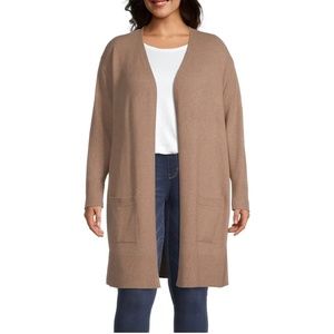 A.n.a Plus Women's Long Sleeve Open Front Cardigan